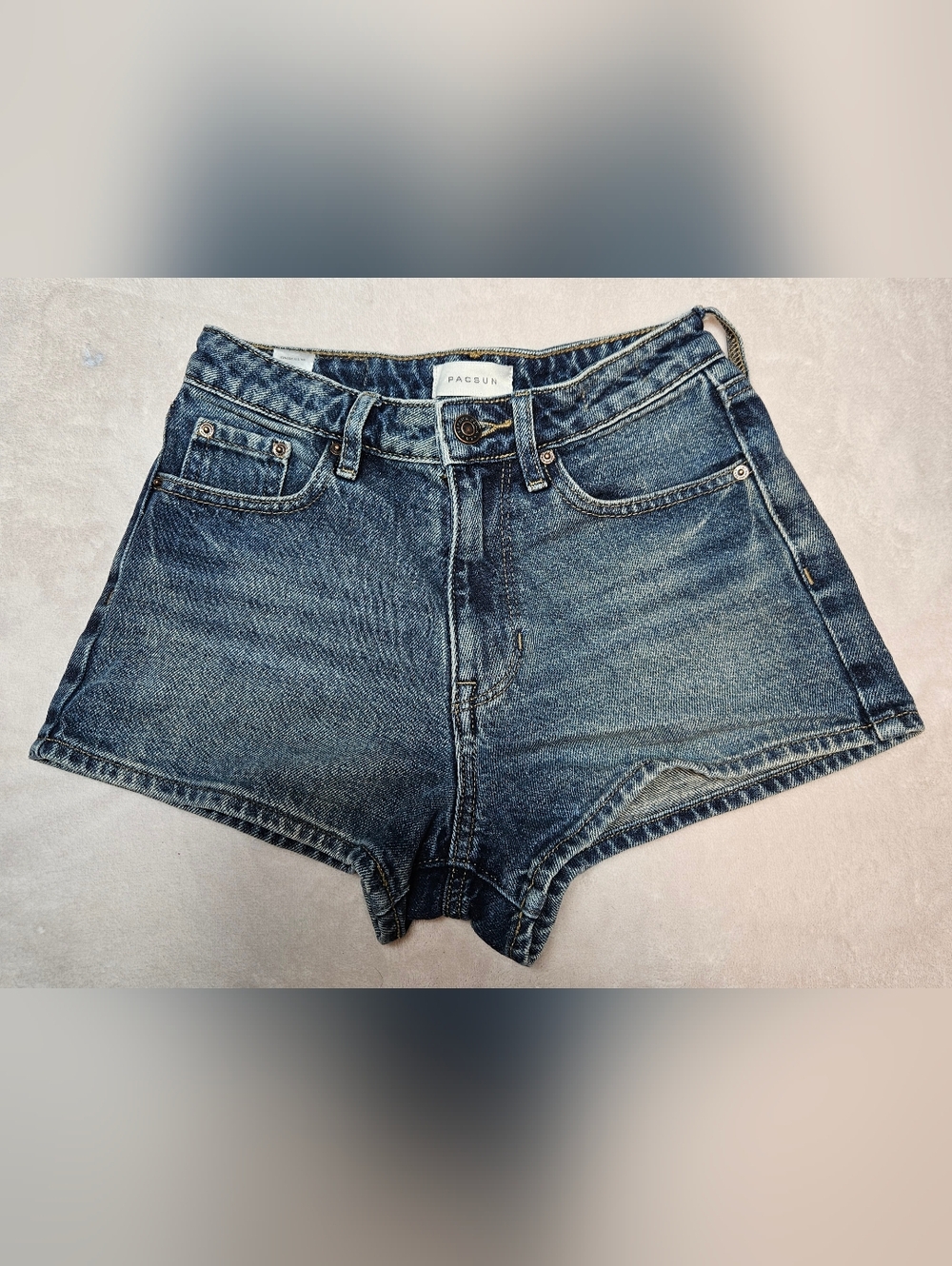 PacSun Dark Blue High-Rise Denim Cutoff Shorts